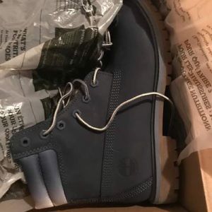 Navy blue unisex timberlands